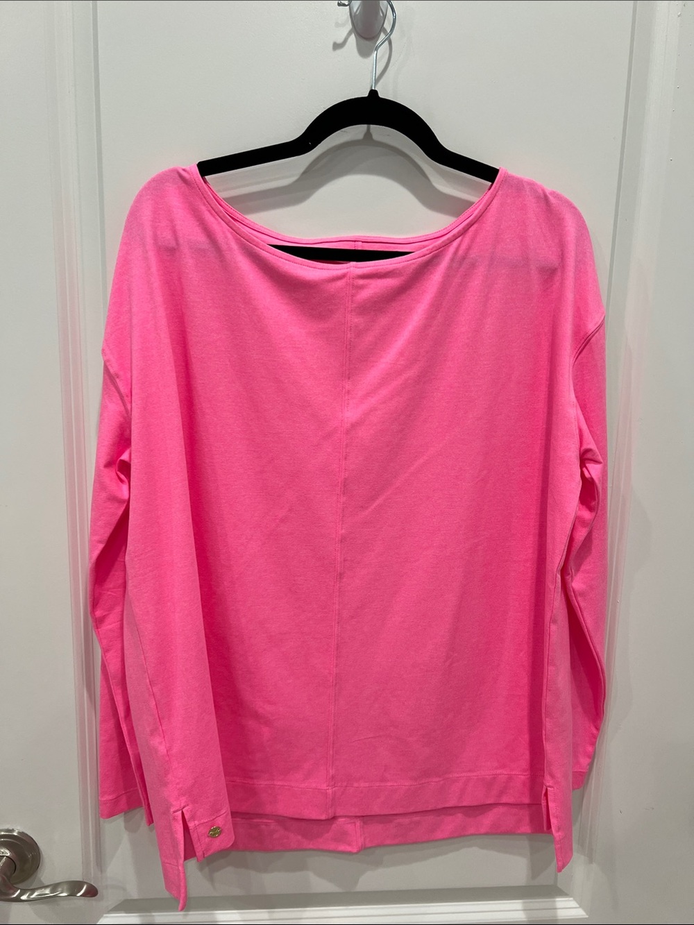 Lilly Pulitzer Bright Pink Relaxed Boatneck Long Sleeve Top NWOT! Perfect